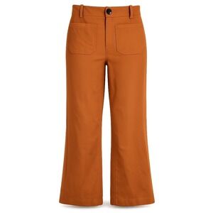 T Tahari Pants 10 Rust Viscose Ponte Wide Leg High Rise Workwear Office Autumn